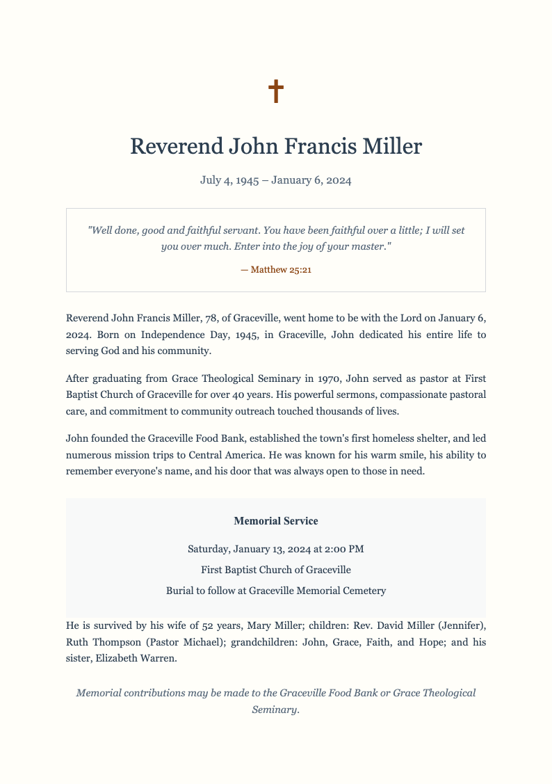 Religious faith memorial